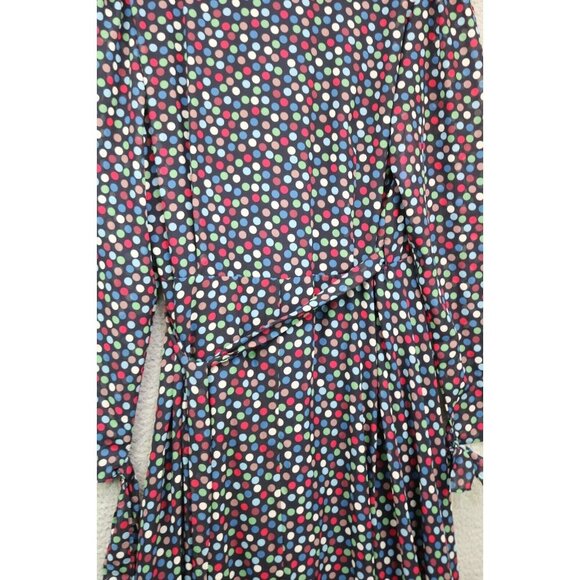 Betsy Johnson Polka Dot Long Sleeve Maxi Wrap Dress-Size 14-Fairy Grunge - Picture 13 of 14